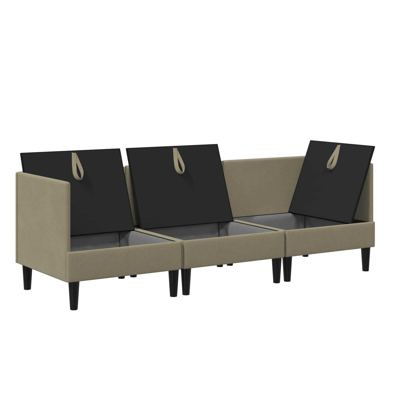 vidaXL Zestaw mebli do salonu 3 pcs Khaki tkanina