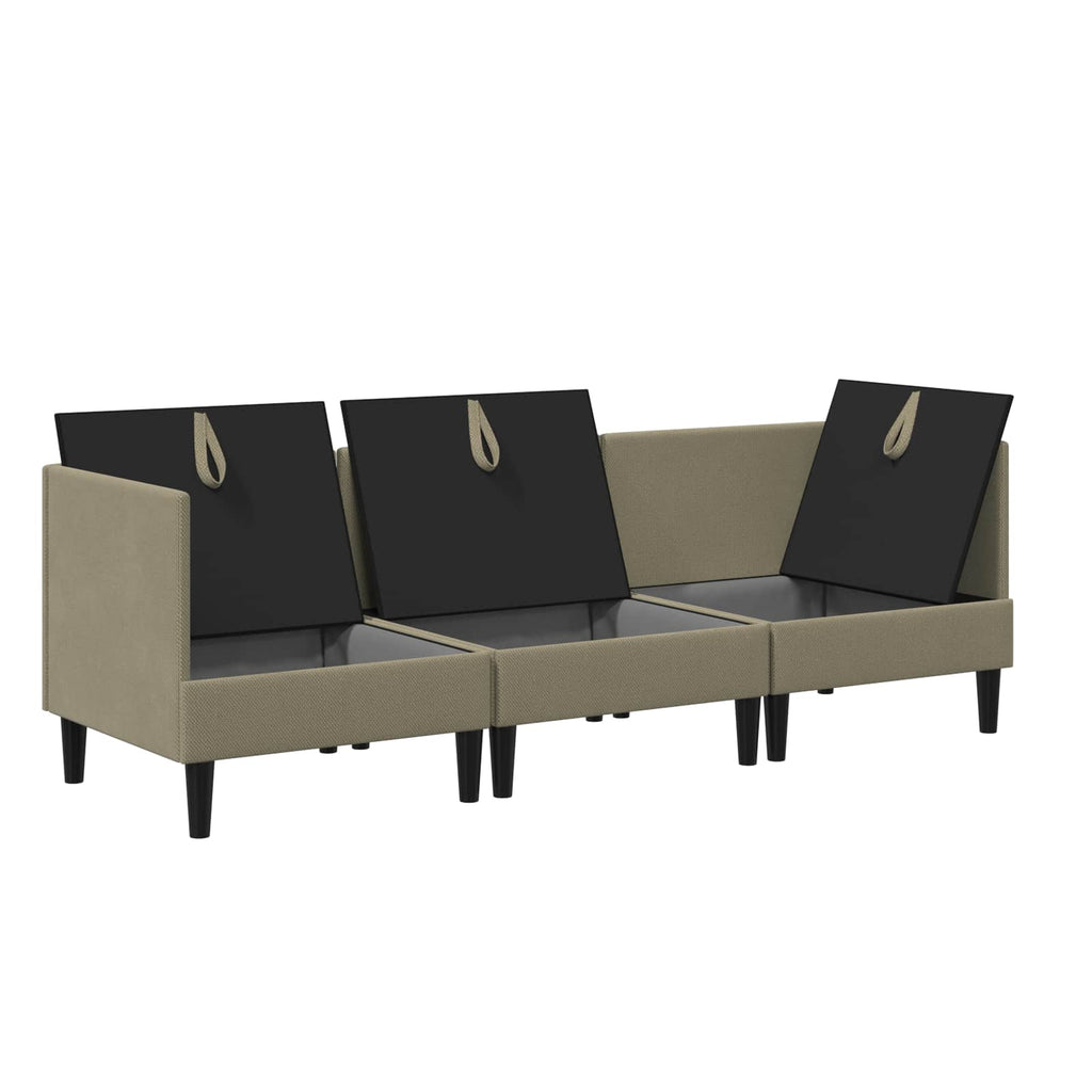 vidaXL Zestaw mebli do salonu 3 pcs Khaki tkanina