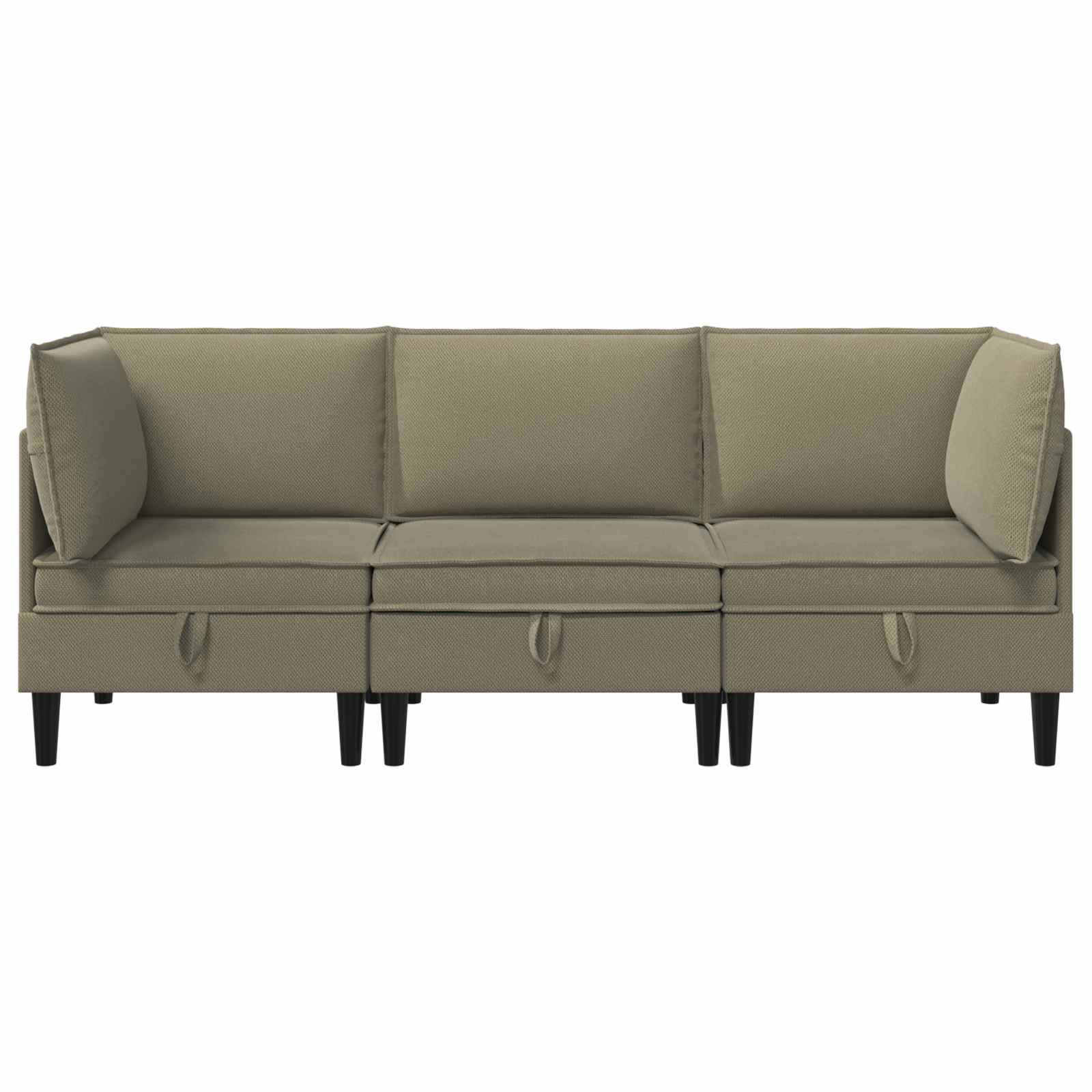 vidaXL Zestaw mebli do salonu 3 pcs Khaki tkanina