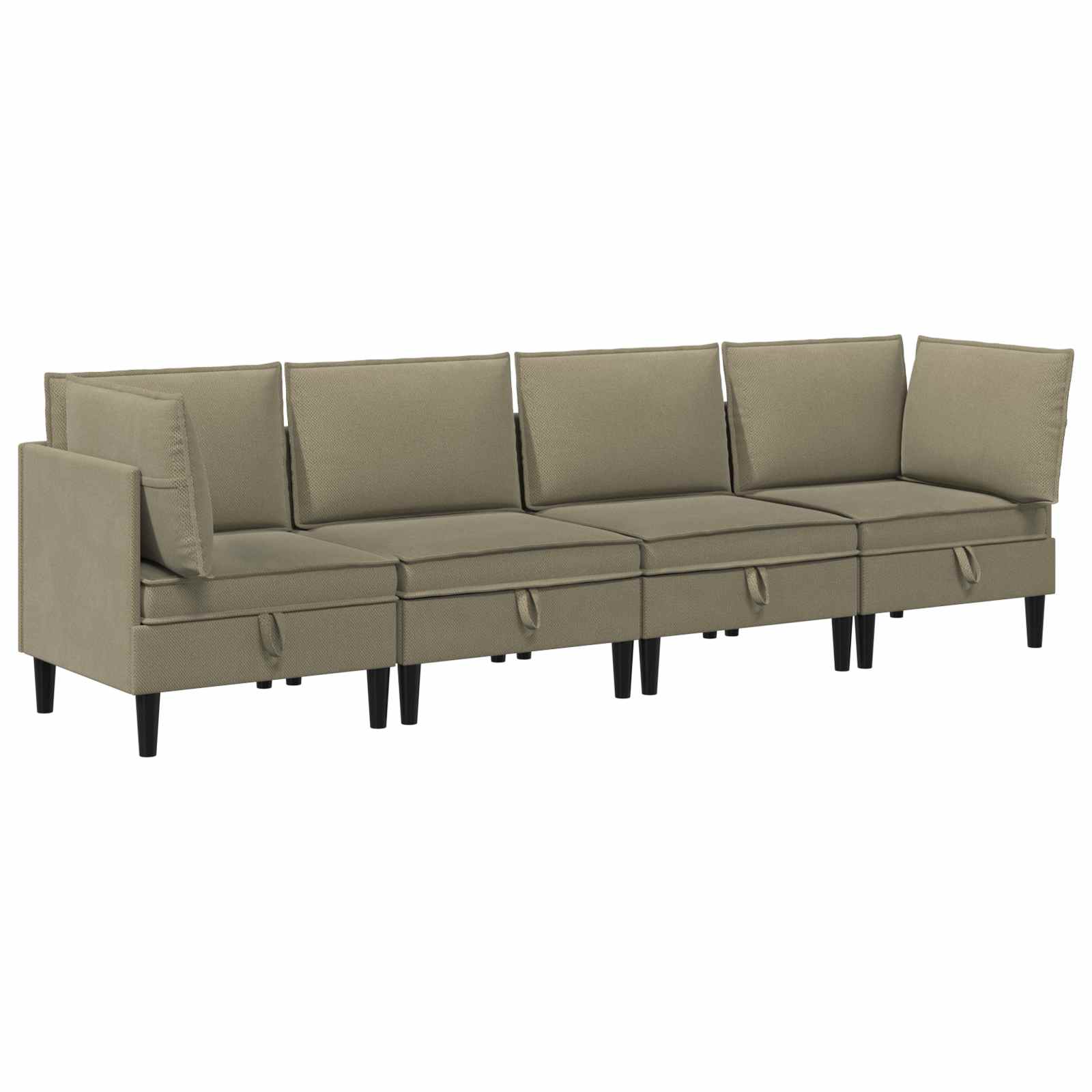vidaXL Zestaw mebli do salonu 4 pcs Khaki tkanina