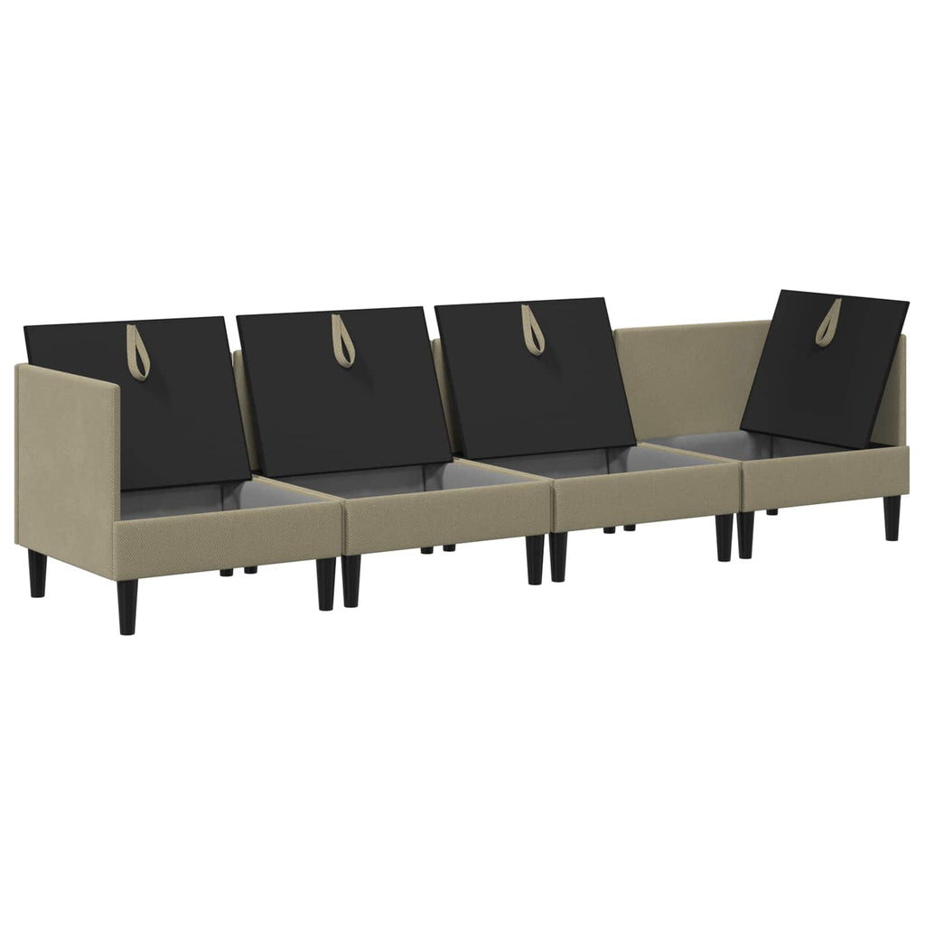 vidaXL Zestaw mebli do salonu 4 pcs Khaki tkanina