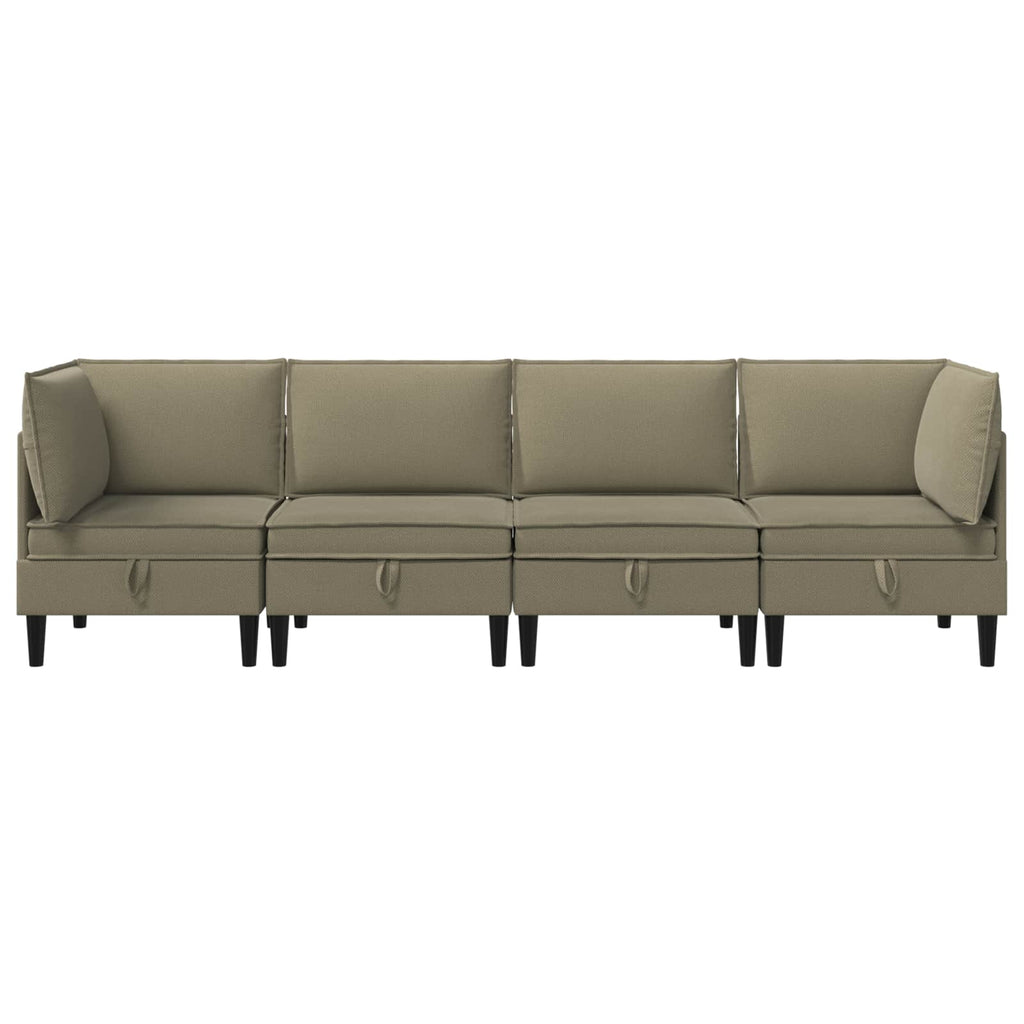 vidaXL Zestaw mebli do salonu 4 pcs Khaki tkanina
