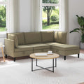 vidaXL Zestaw mebli do salonu 4 pcs Khaki tkanina