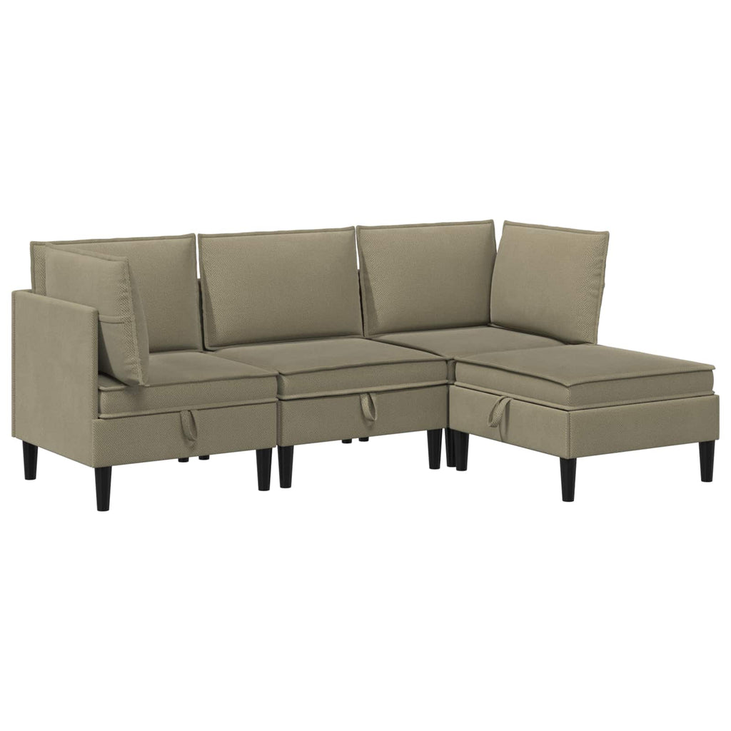 vidaXL Zestaw mebli do salonu 4 pcs Khaki tkanina