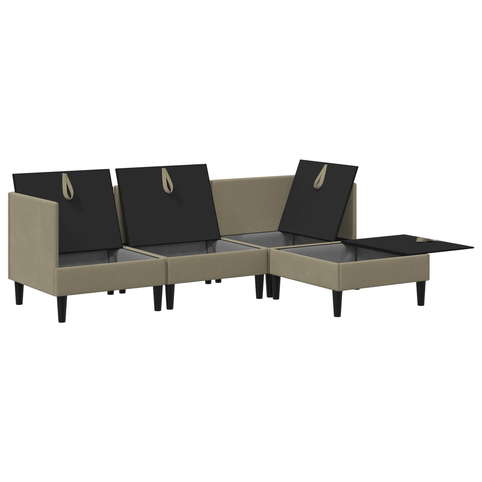 vidaXL Zestaw mebli do salonu 4 pcs Khaki tkanina