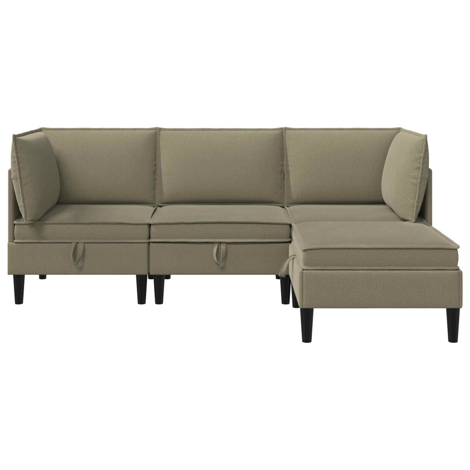 vidaXL Zestaw mebli do salonu 4 pcs Khaki tkanina