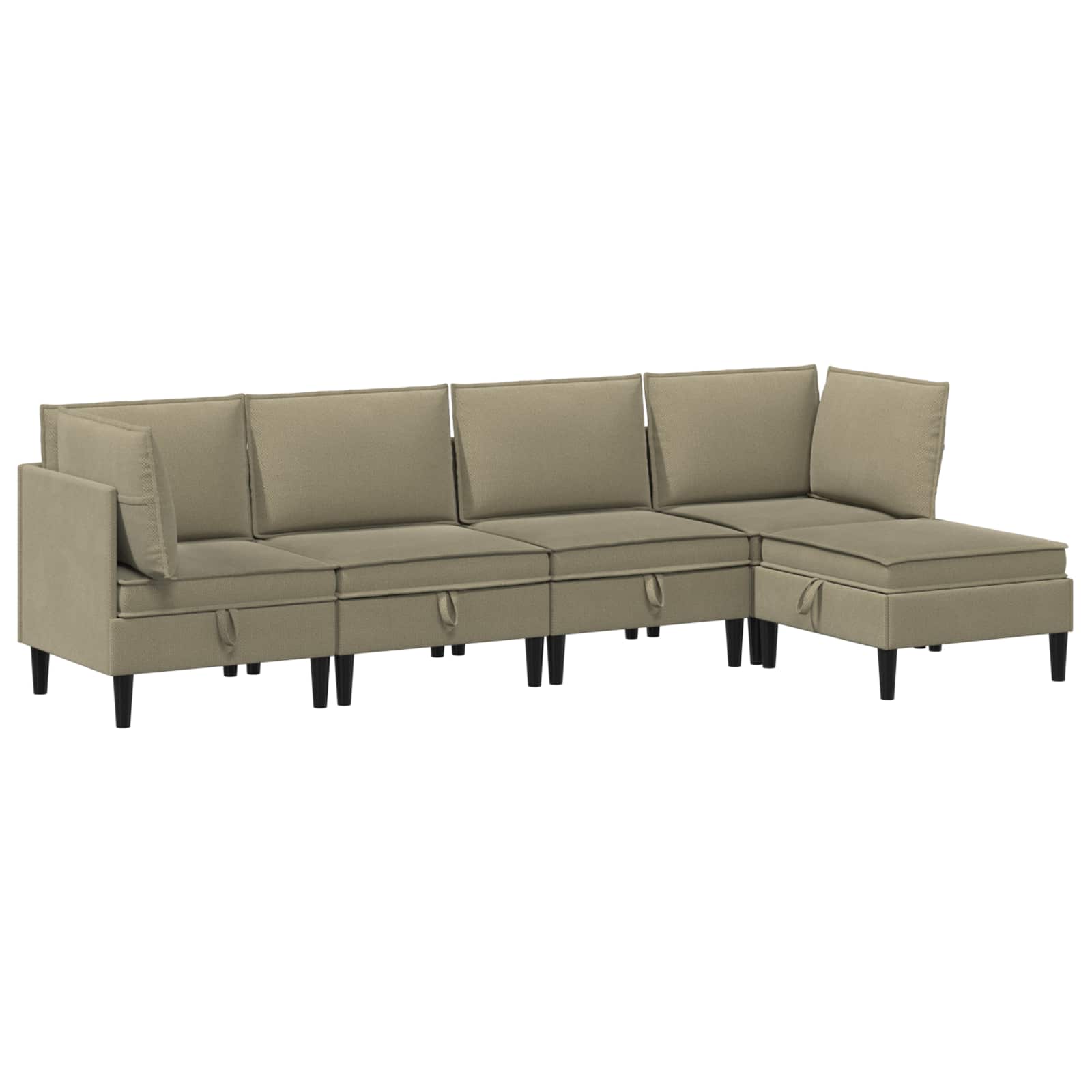 vidaXL Zestaw mebli do salonu 5 pcs Khaki tkanina