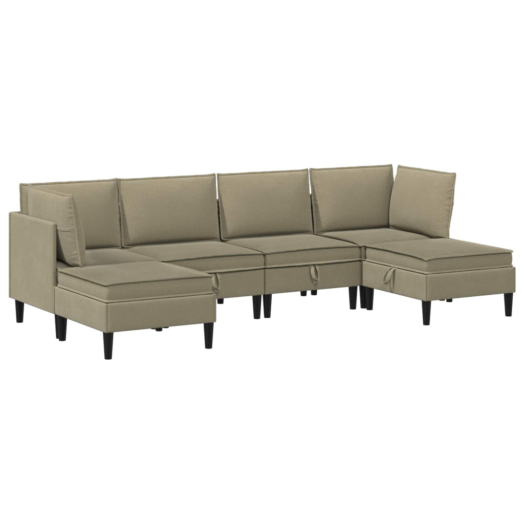 vidaXL Zestaw mebli do salonu 6 pcs Khaki tkanina