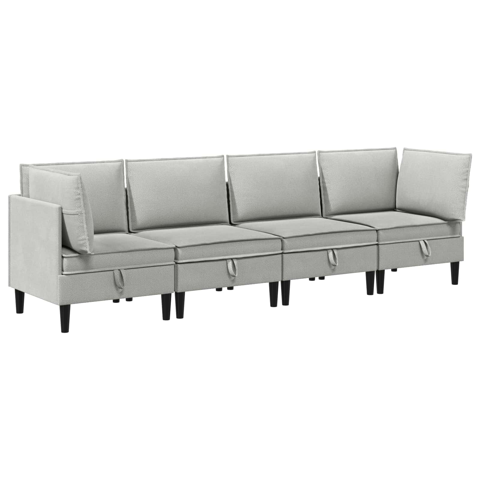 vidaXL Zestaw mebli do salonu 4 pcs jasnoszary tkanina