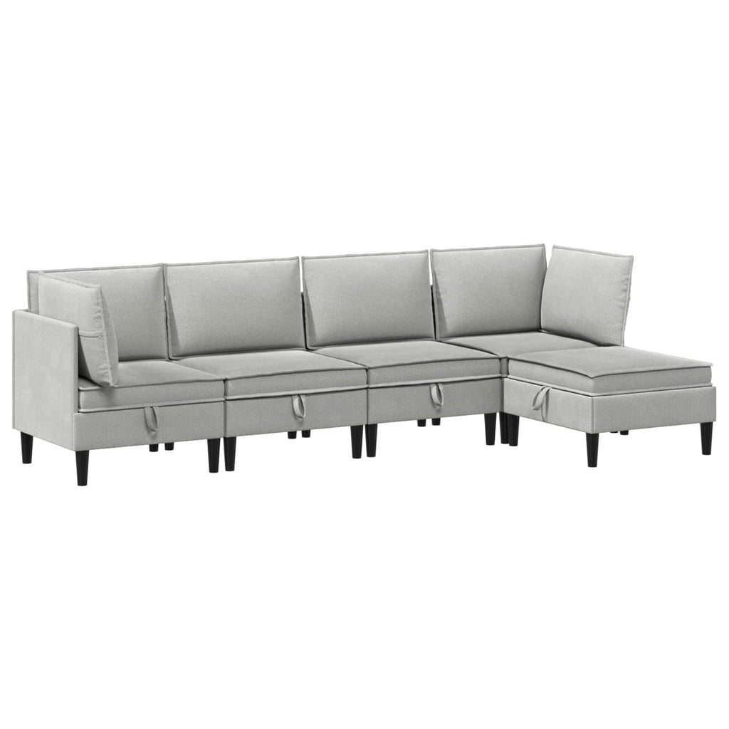 vidaXL Zestaw mebli do salonu 5 pcs jasnoszary tkanina