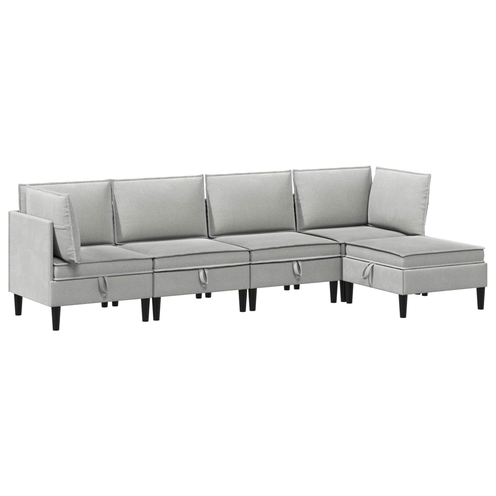 vidaXL Zestaw mebli do salonu 5 pcs jasnoszary tkanina