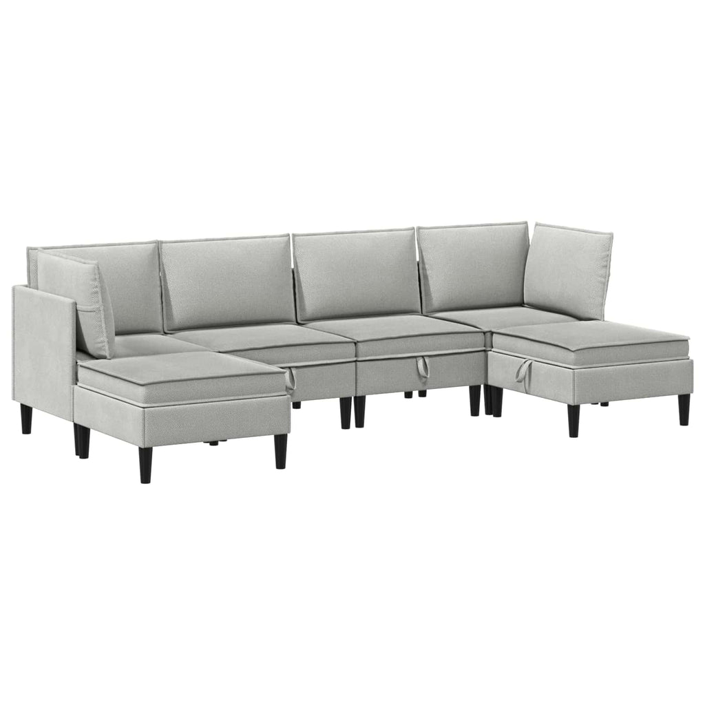 vidaXL Zestaw mebli do salonu 6 pcs jasnoszary tkanina