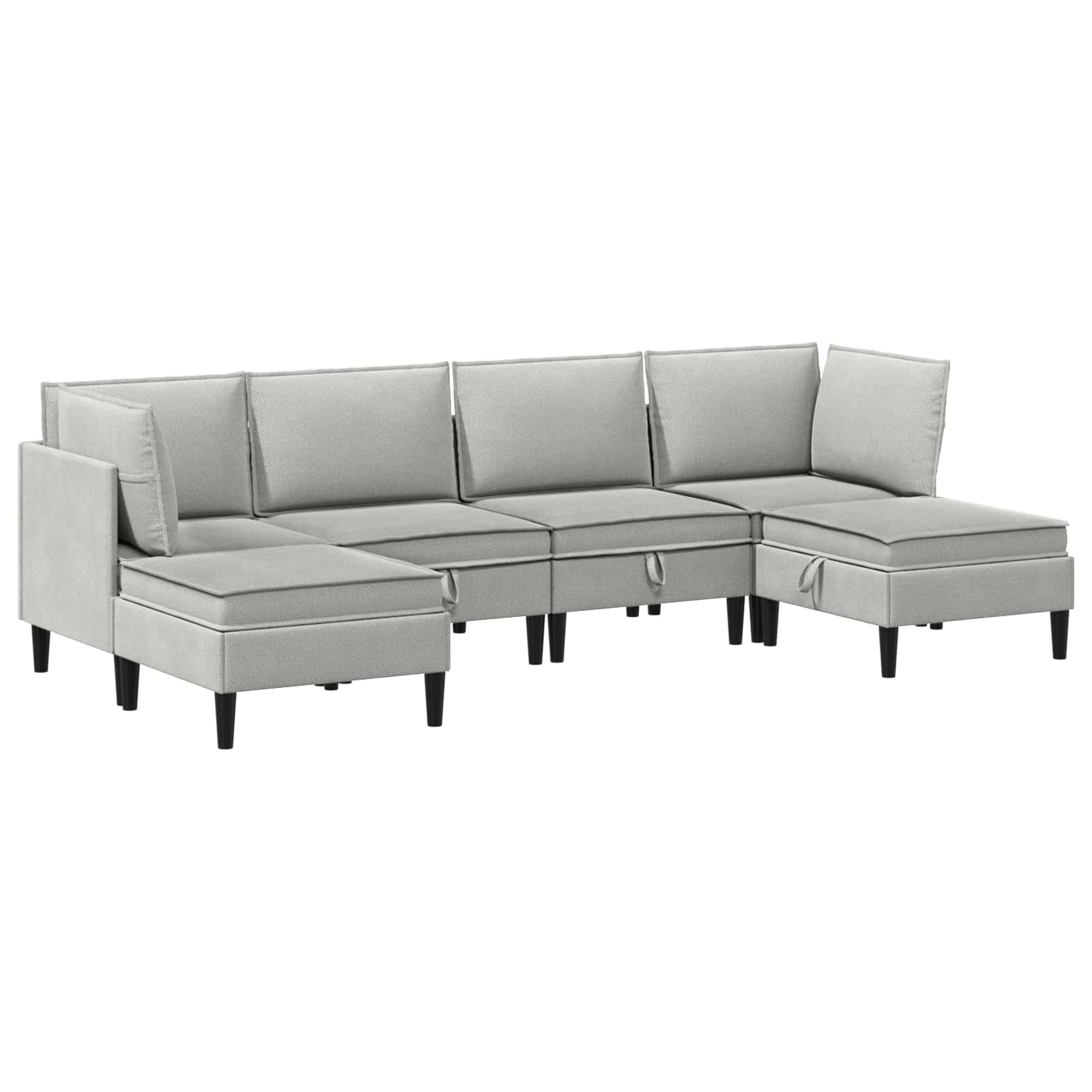 vidaXL Zestaw mebli do salonu 6 pcs jasnoszary tkanina