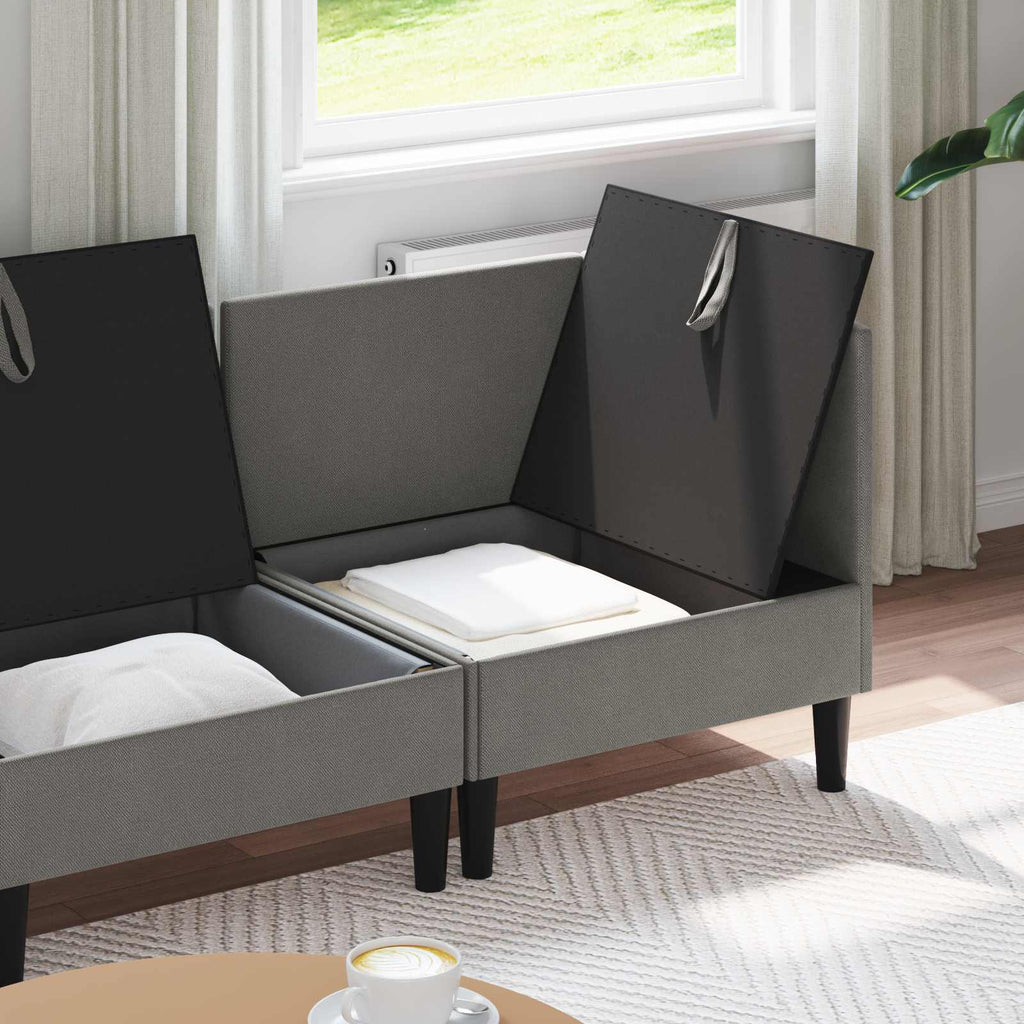 vidaXL Zestaw mebli do salonu 3 pcs ciemnoszary tkanina