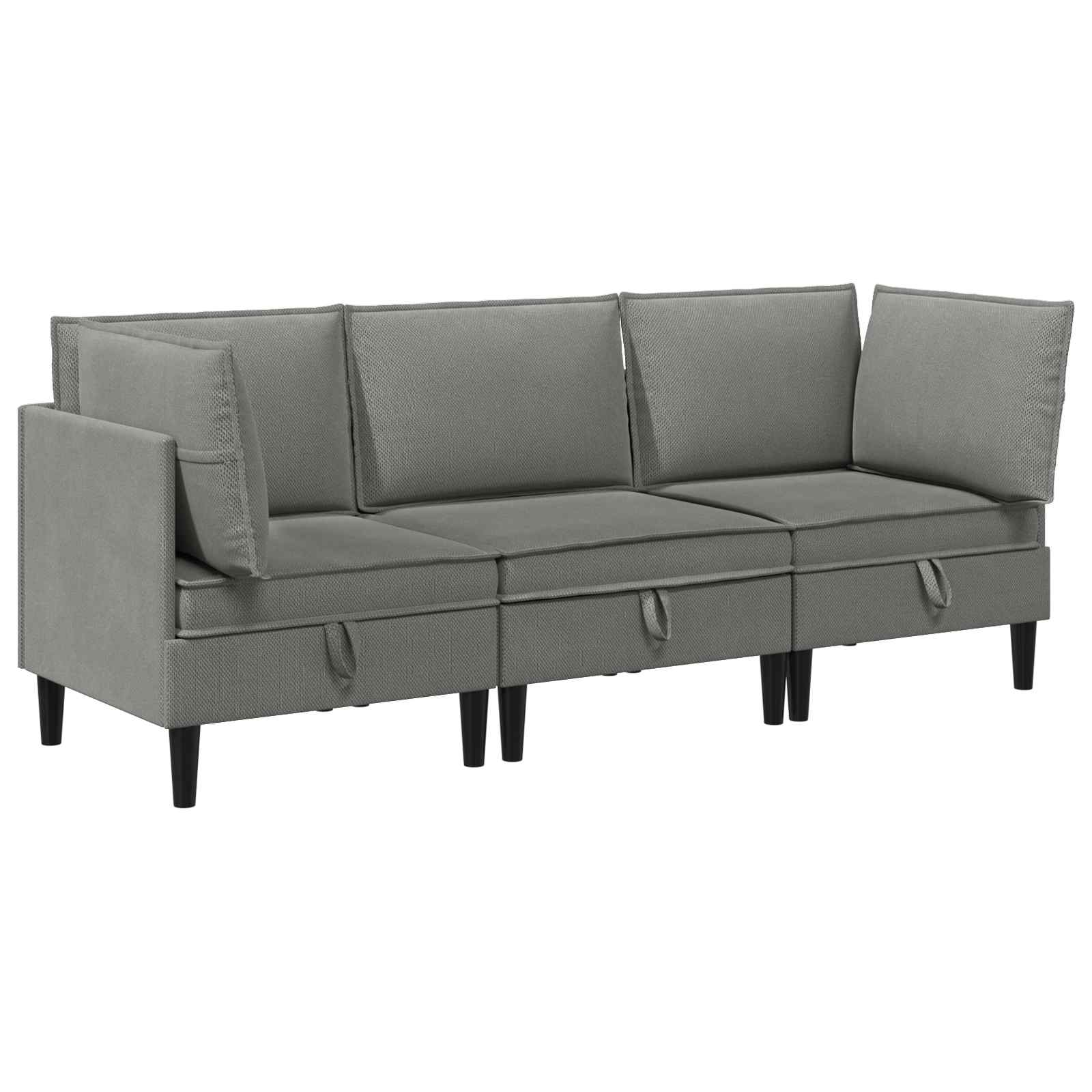 vidaXL Zestaw mebli do salonu 3 pcs ciemnoszary tkanina