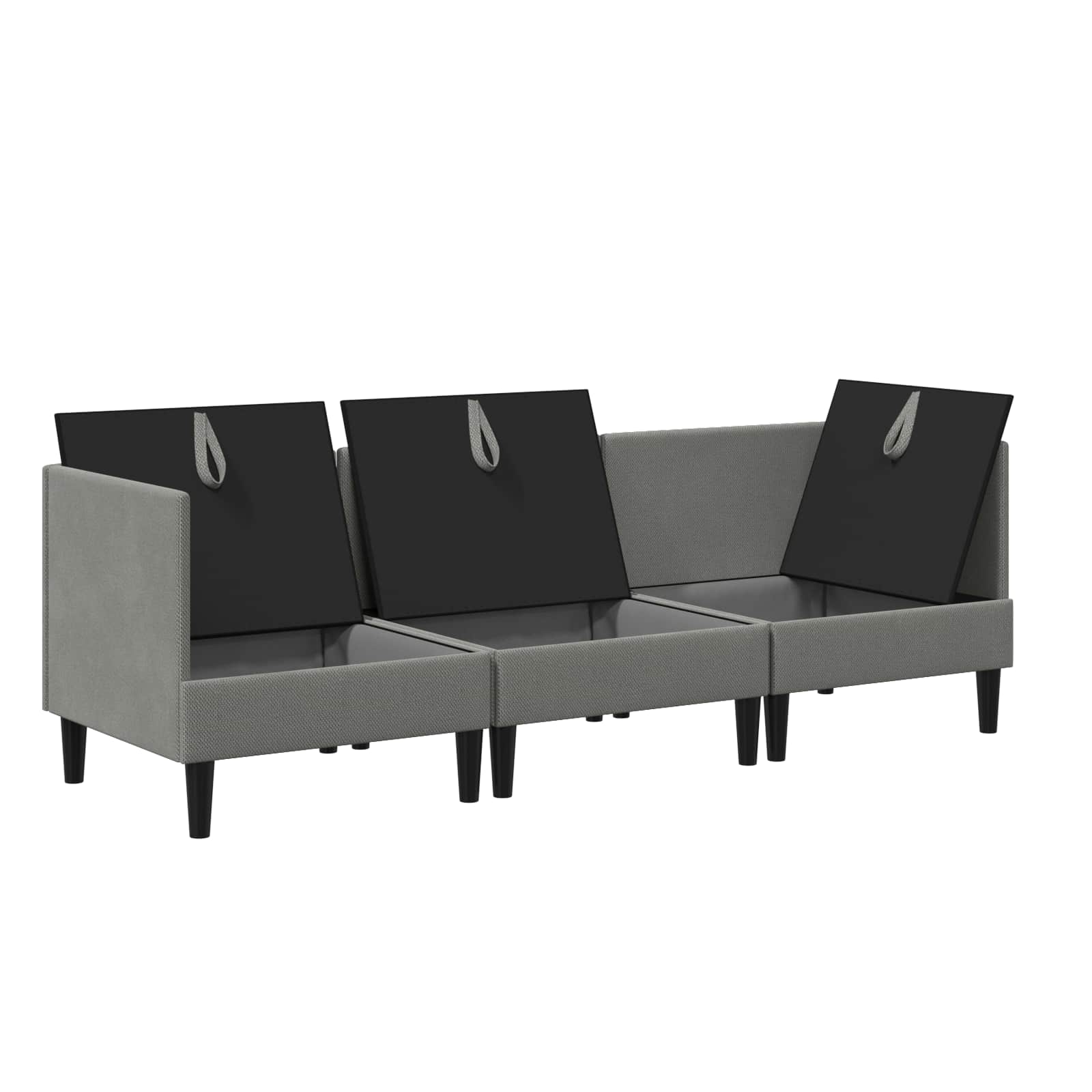 vidaXL Zestaw mebli do salonu 3 pcs ciemnoszary tkanina