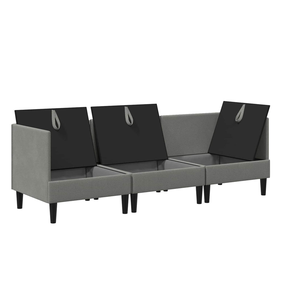 vidaXL Zestaw mebli do salonu 3 pcs ciemnoszary tkanina