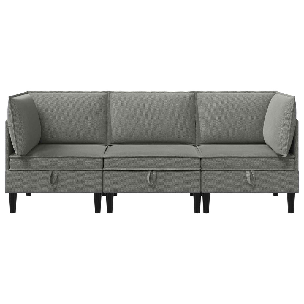 vidaXL Zestaw mebli do salonu 3 pcs ciemnoszary tkanina