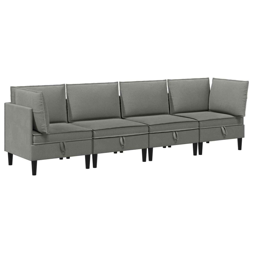 vidaXL Zestaw mebli do salonu 4 pcs ciemnoszary tkanina