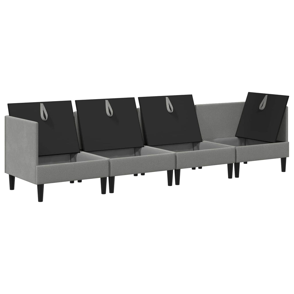 vidaXL Zestaw mebli do salonu 4 pcs ciemnoszary tkanina