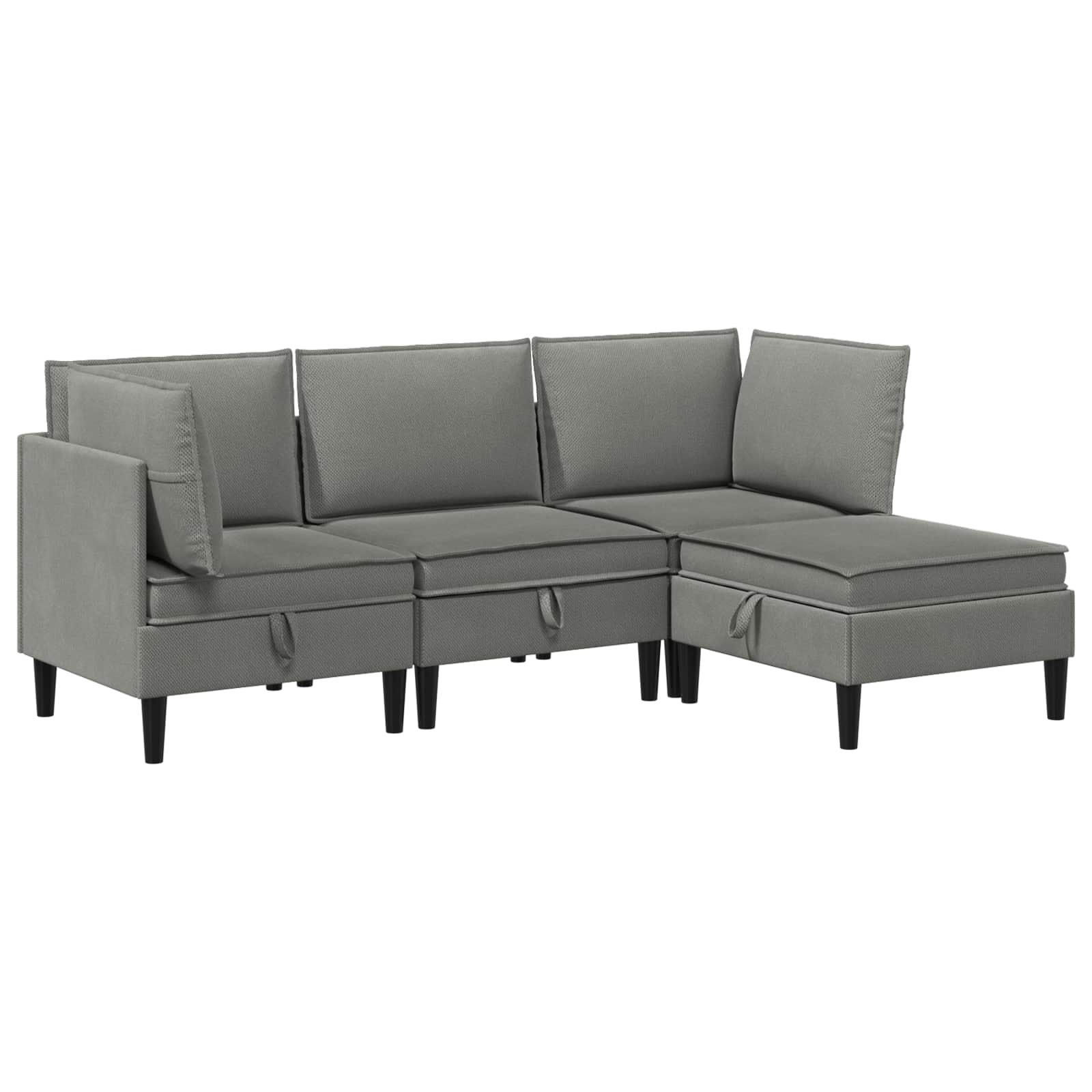 vidaXL Zestaw mebli do salonu 4 pcs ciemnoszary tkanina