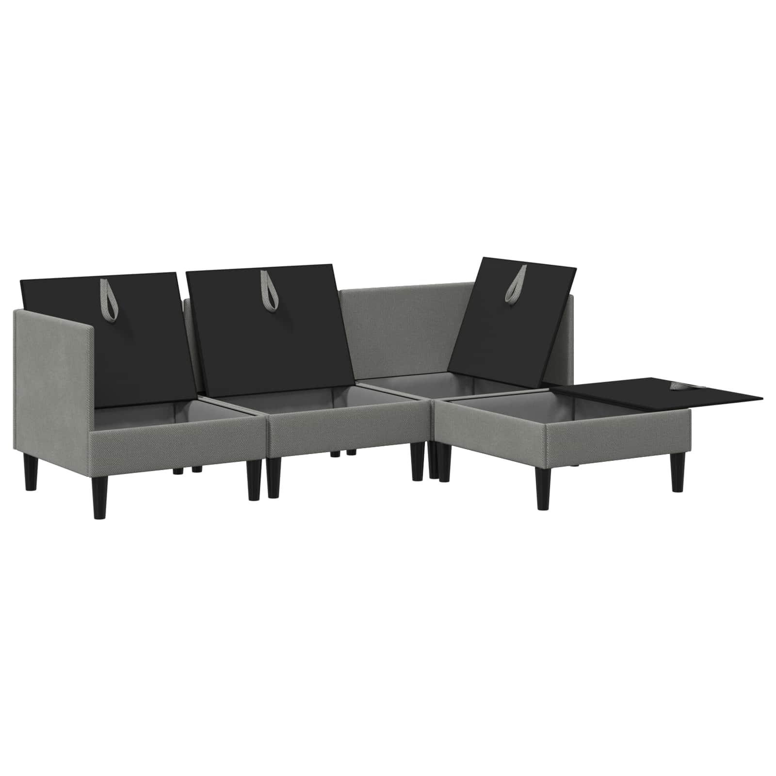 vidaXL Zestaw mebli do salonu 4 pcs ciemnoszary tkanina