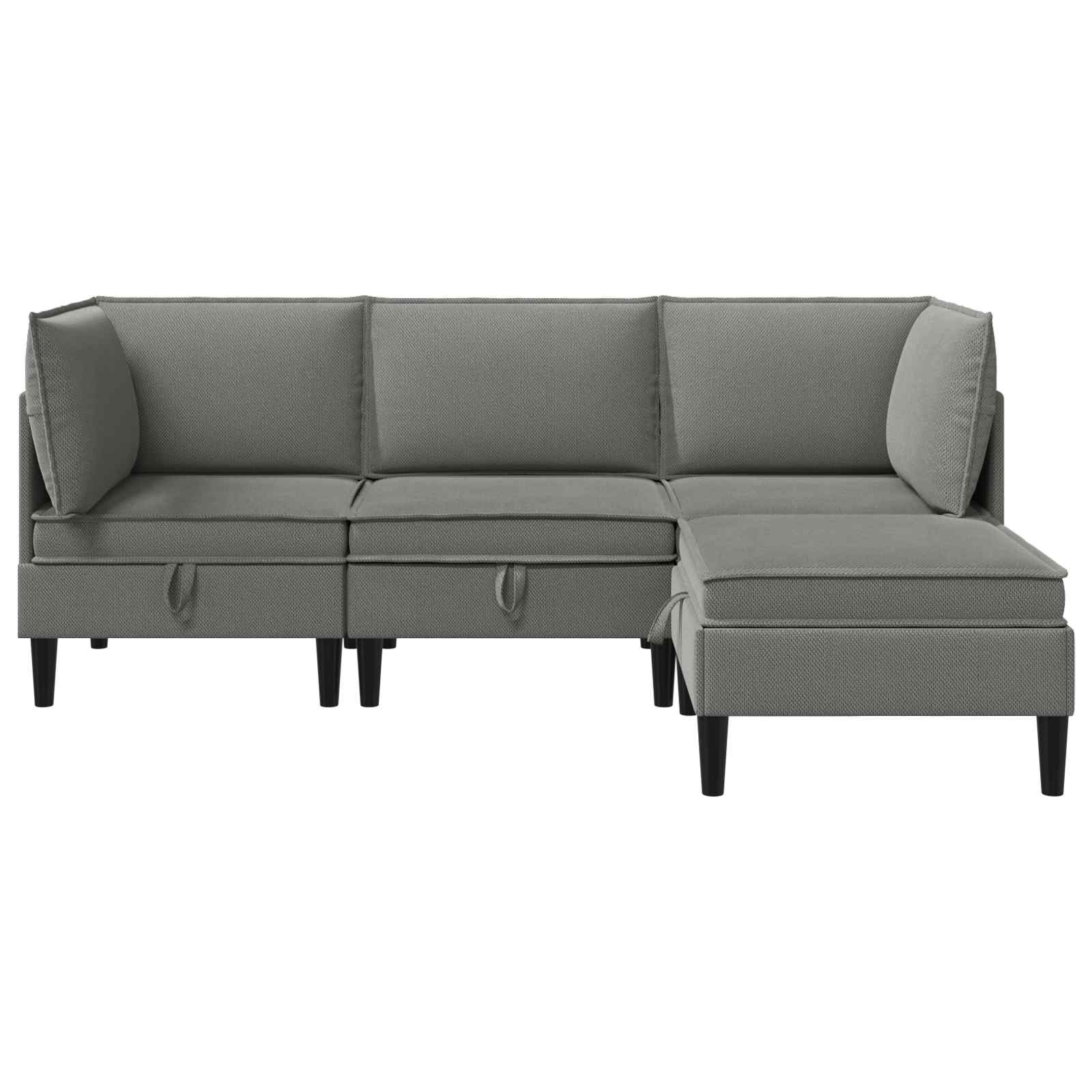 vidaXL Zestaw mebli do salonu 4 pcs ciemnoszary tkanina