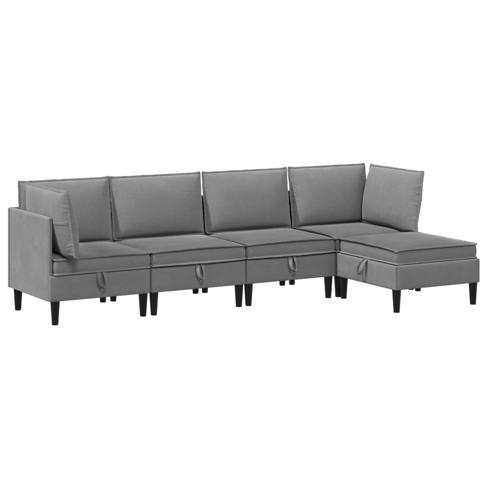 vidaXL Zestaw mebli do salonu 5 pcs ciemnoszary tkanina