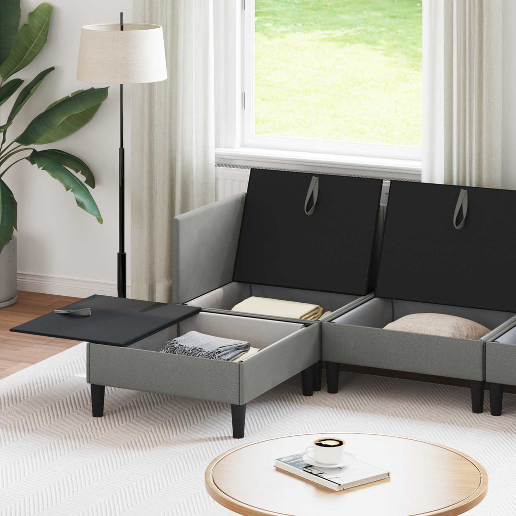 vidaXL Zestaw mebli do salonu 6 pcs ciemnoszary tkanina