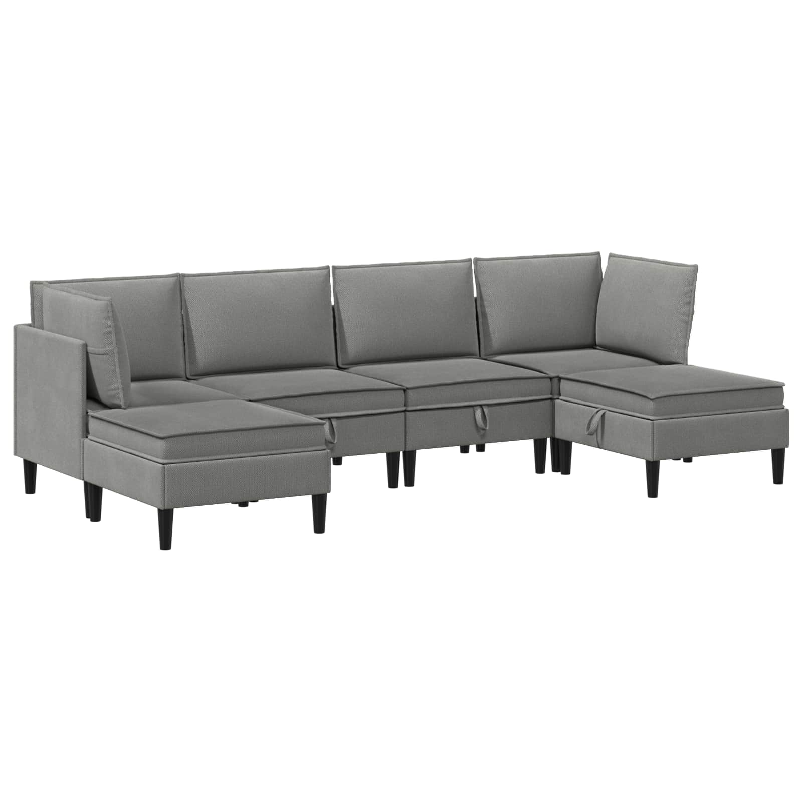 vidaXL Zestaw mebli do salonu 6 pcs ciemnoszary tkanina