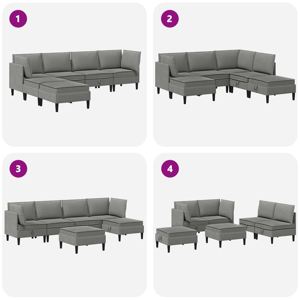 vidaXL Zestaw mebli do salonu 6 pcs ciemnoszary tkanina