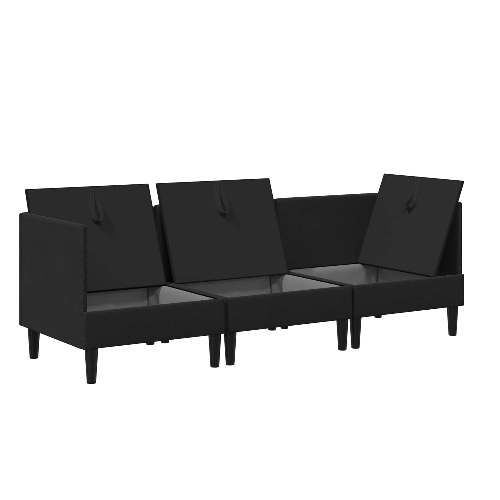vidaXL Zestaw mebli do salonu 3 pcs Czarny tkanina
