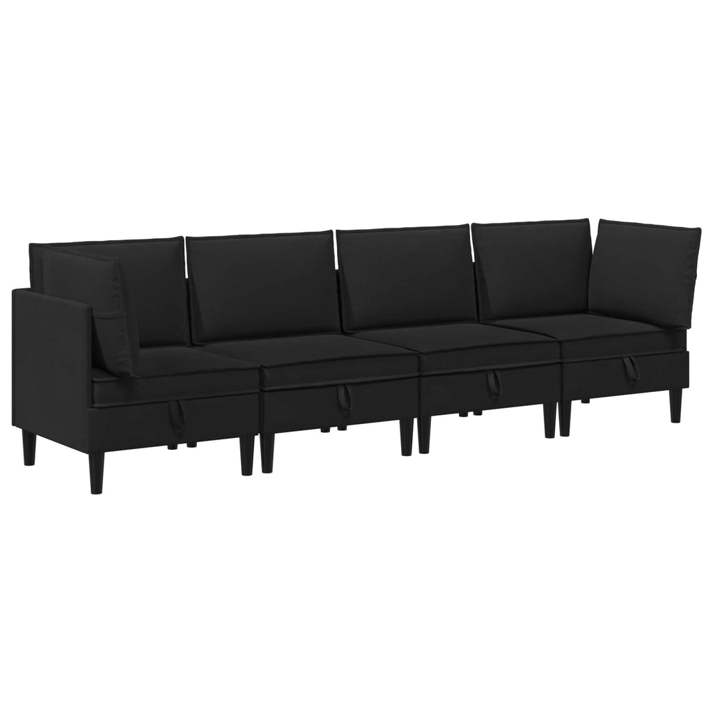 vidaXL Zestaw mebli do salonu 4 pcs Czarny tkanina