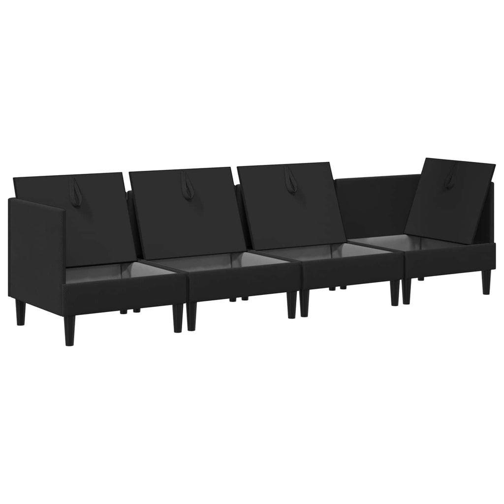 vidaXL Zestaw mebli do salonu 4 pcs Czarny tkanina