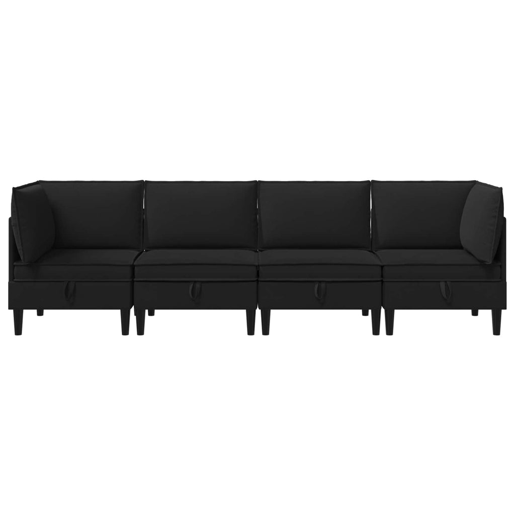 vidaXL Zestaw mebli do salonu 4 pcs Czarny tkanina