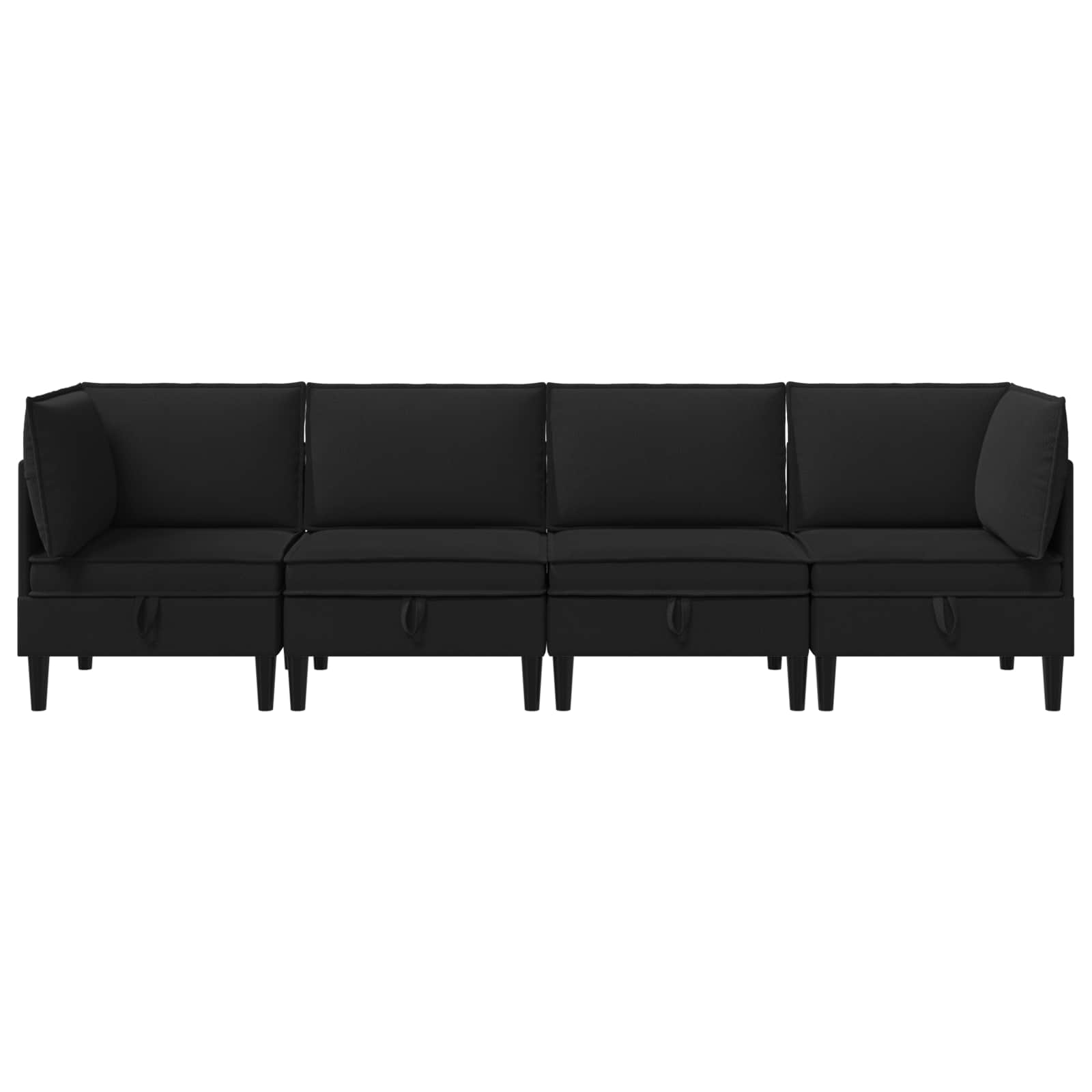 vidaXL Zestaw mebli do salonu 4 pcs Czarny tkanina