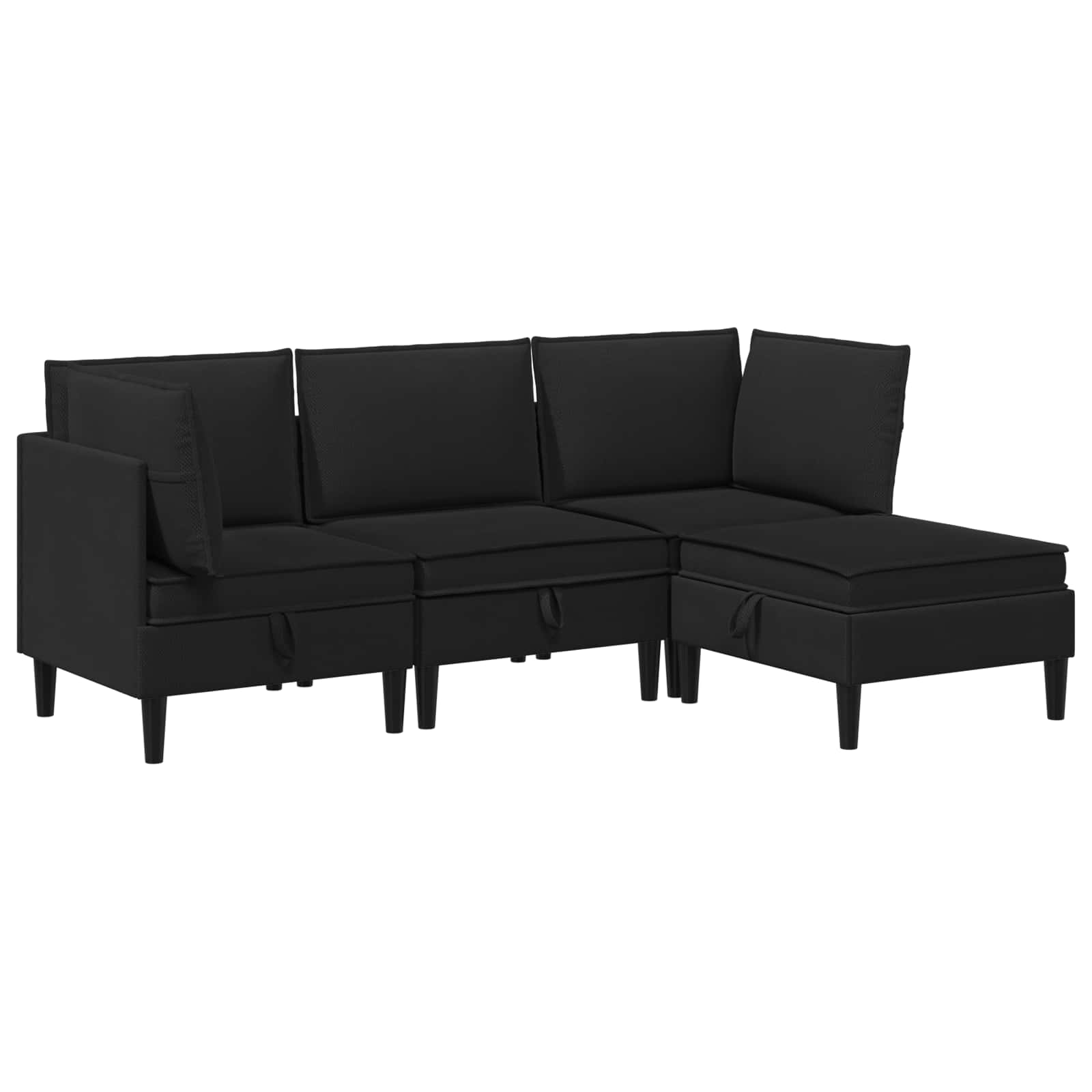 vidaXL Zestaw mebli do salonu 4 pcs Czarny tkanina
