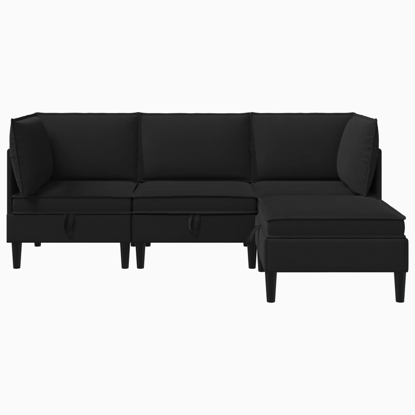 vidaXL Zestaw mebli do salonu 4 pcs Czarny tkanina