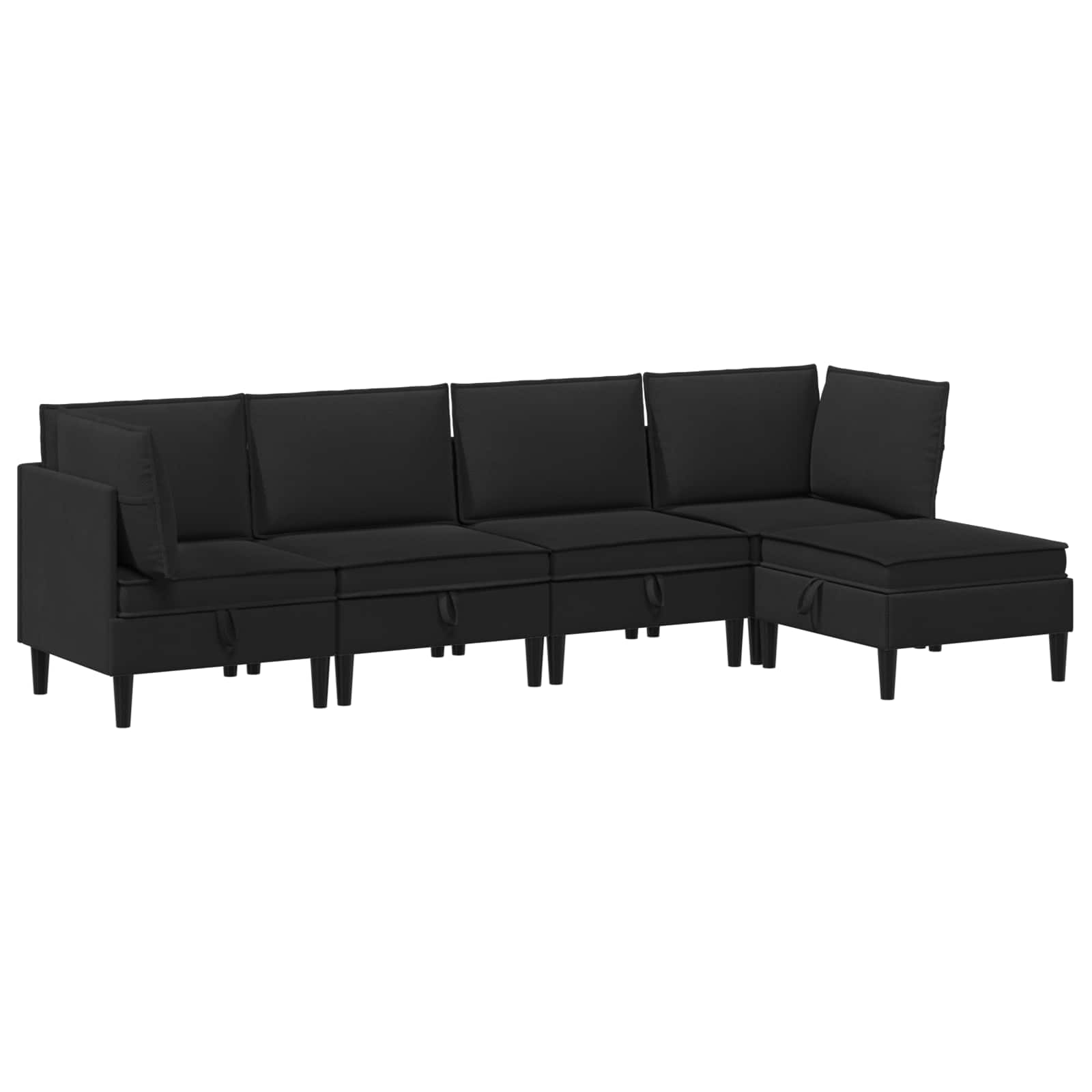 vidaXL Zestaw mebli do salonu 5 pcs Czarny tkanina