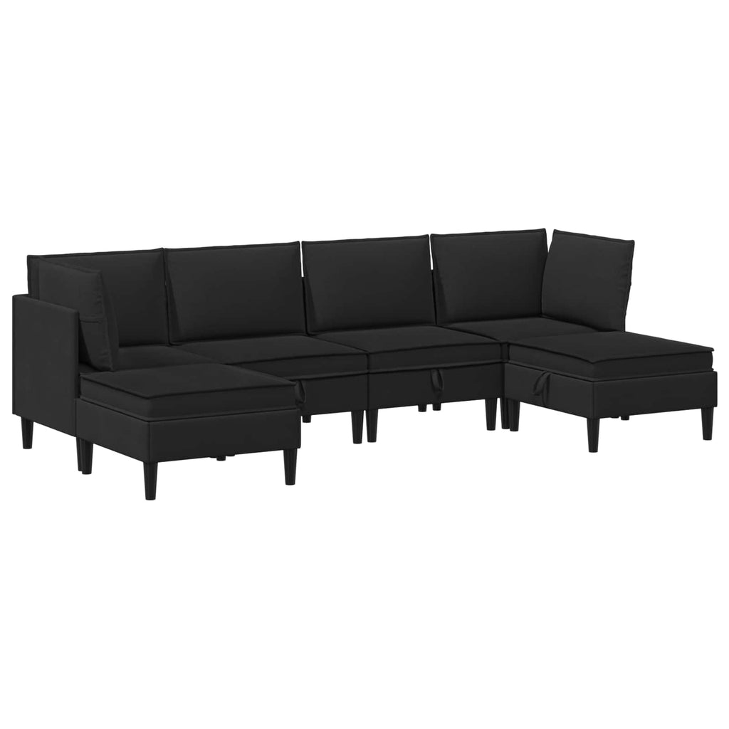 vidaXL Zestaw mebli do salonu 6 pcs Czarny tkanina