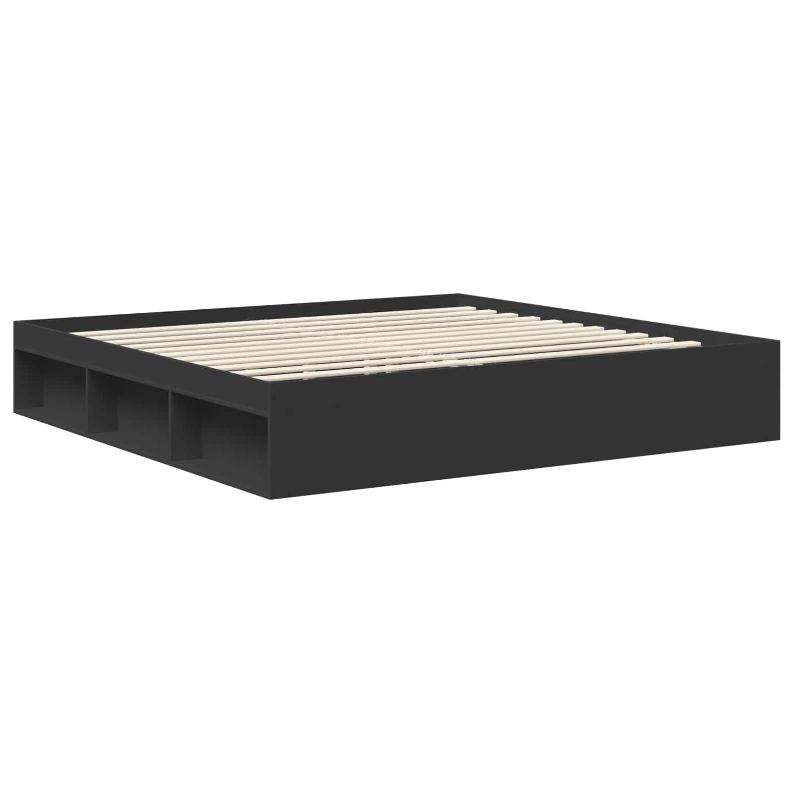 vidaXL Ramka łóżka Czarny 200 x 200 cm Lite drewno sosnowe