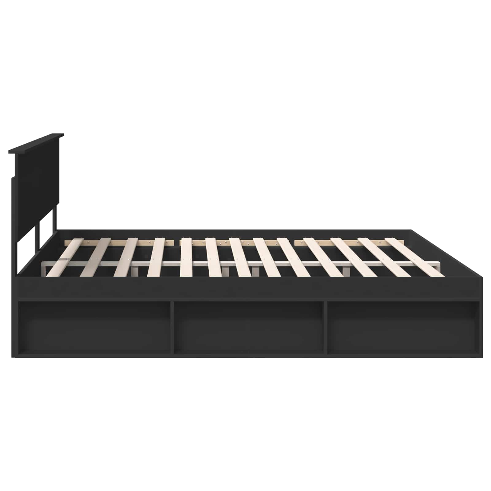 vidaXL Ramka łóżka Czarny 200 x 200 cm Lite drewno sosnowe
