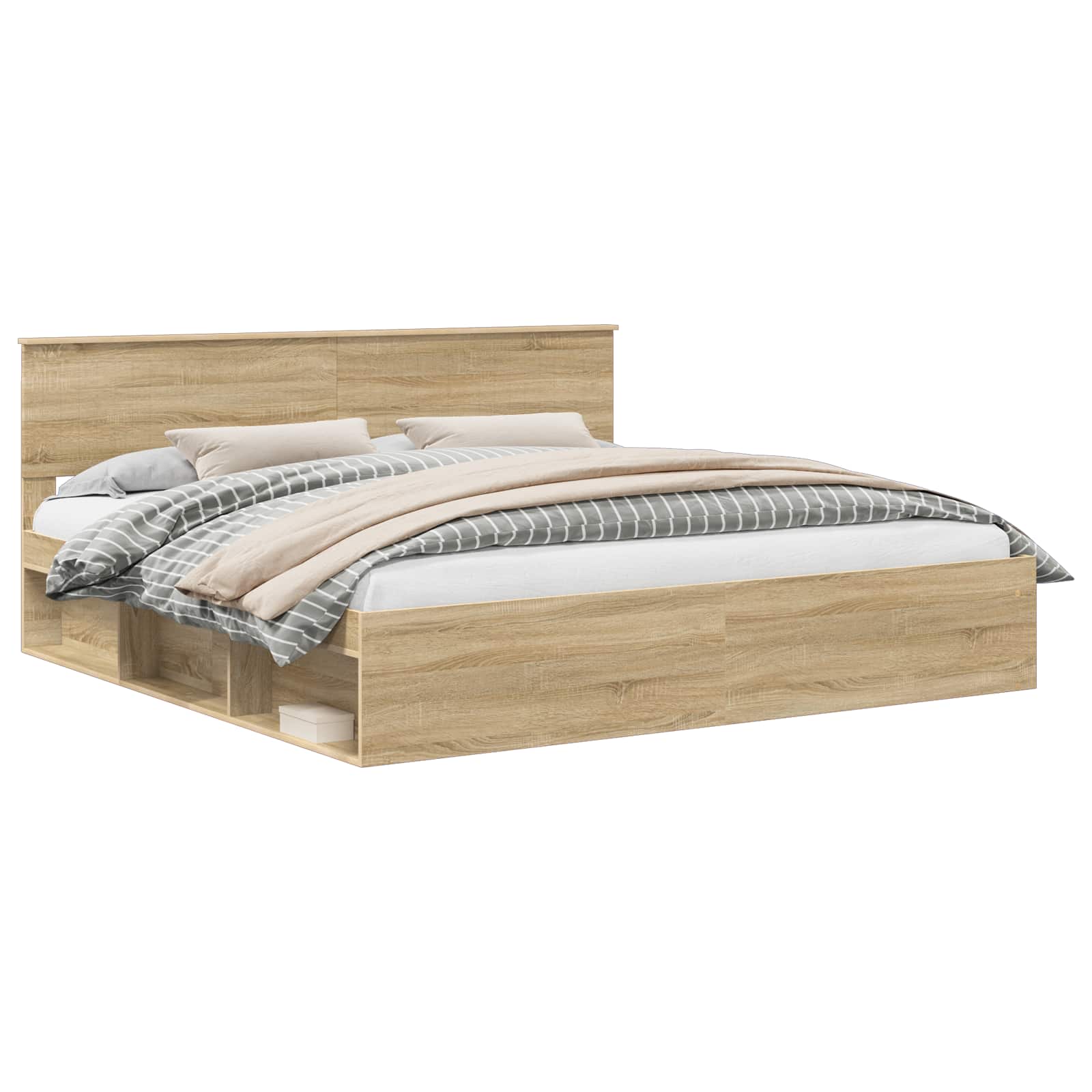 vidaXL Ramka łóżka Sonoma 200 x 200 cm Lite drewno sosnowe