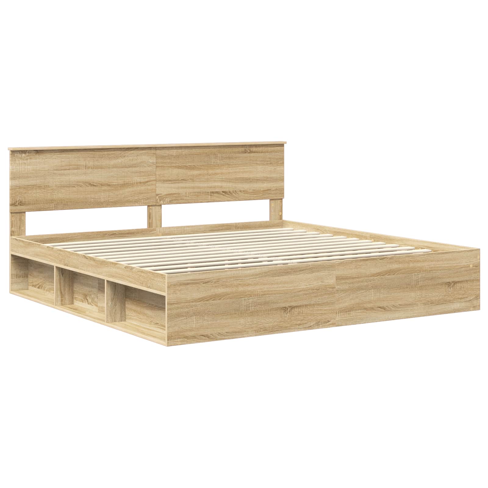 vidaXL Ramka łóżka Sonoma 200 x 200 cm Lite drewno sosnowe