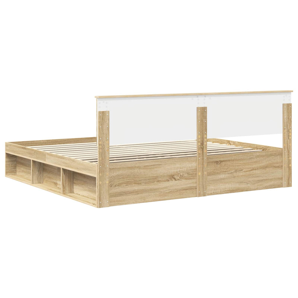 vidaXL Ramka łóżka Sonoma 200 x 200 cm Lite drewno sosnowe