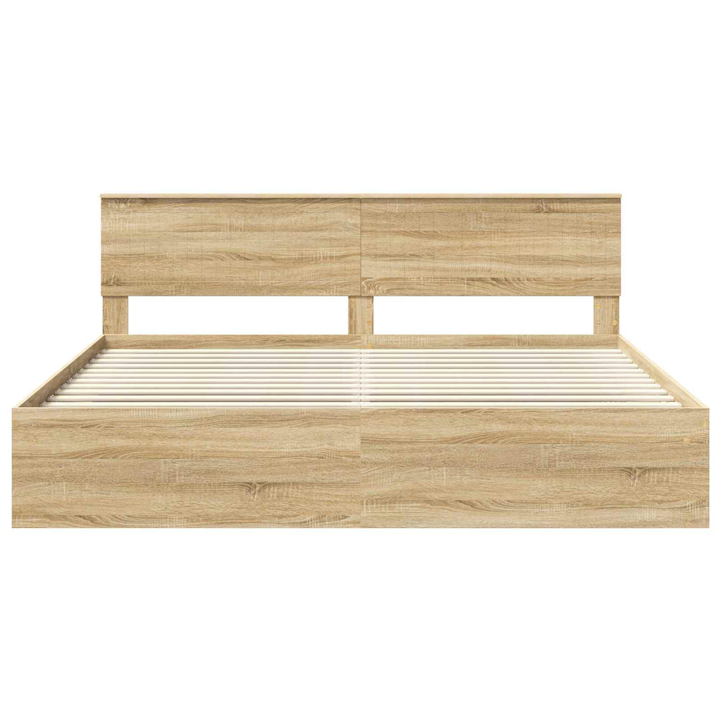 vidaXL Ramka łóżka Sonoma 200 x 200 cm Lite drewno sosnowe