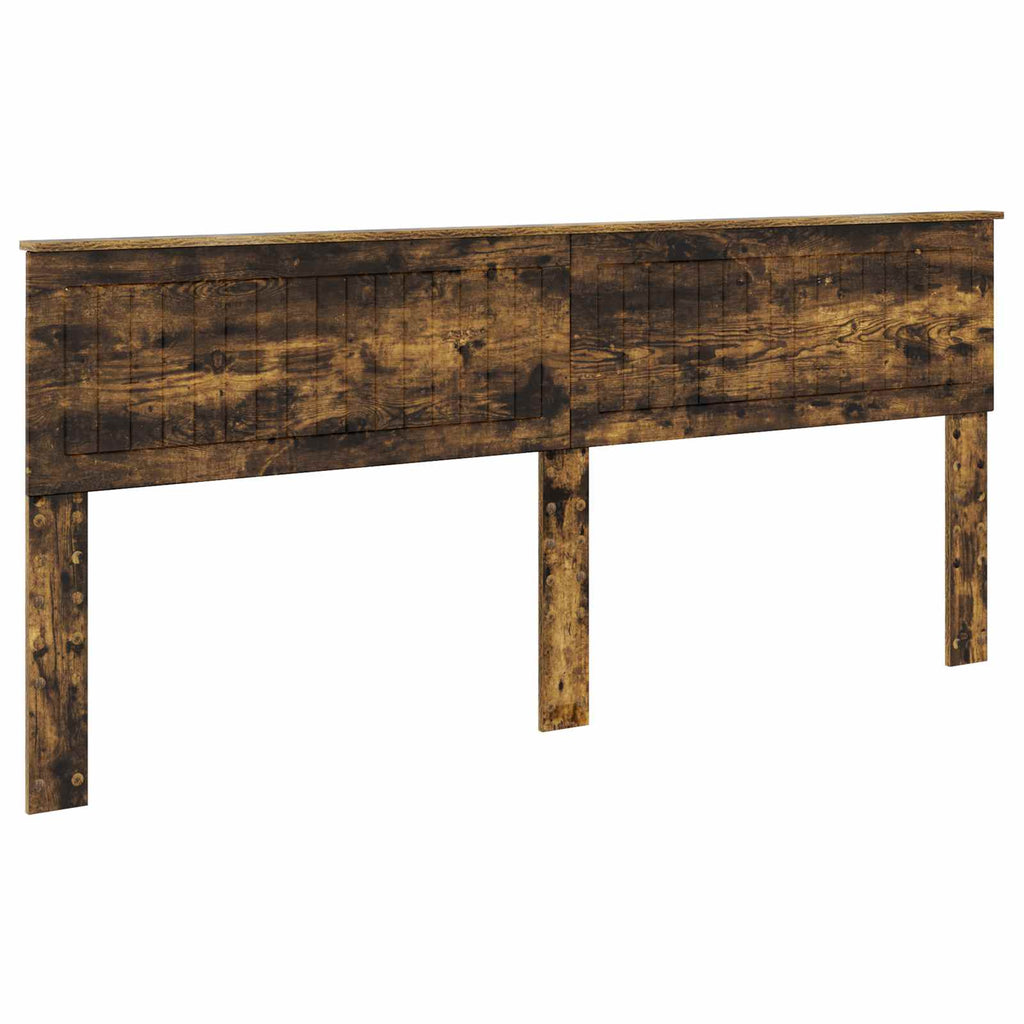 vidaXL Ramka łóżka Dąb wędzony 200 x 200 cm Lite drewno sosnowe