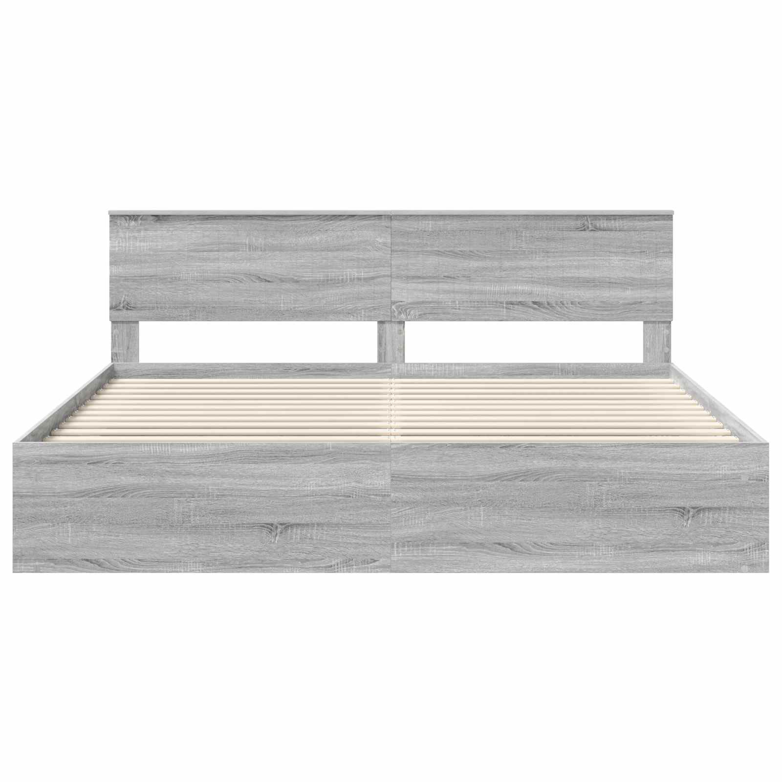 vidaXL Ramka łóżka Szary Sonoma 200 x 200 cm Lite drewno sosnowe