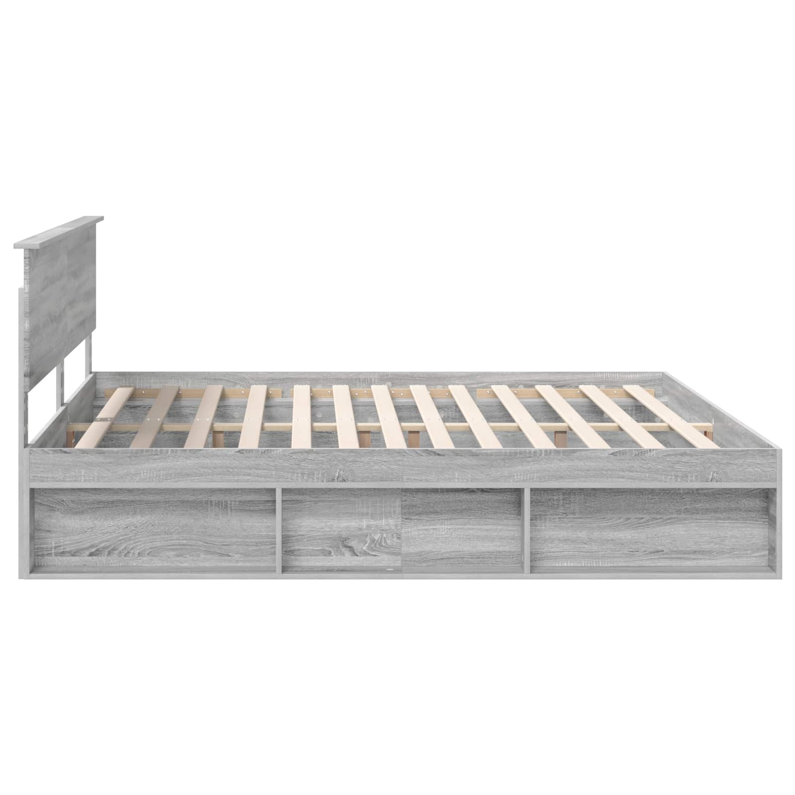 vidaXL Ramka łóżka Szary Sonoma 200 x 200 cm Lite drewno sosnowe