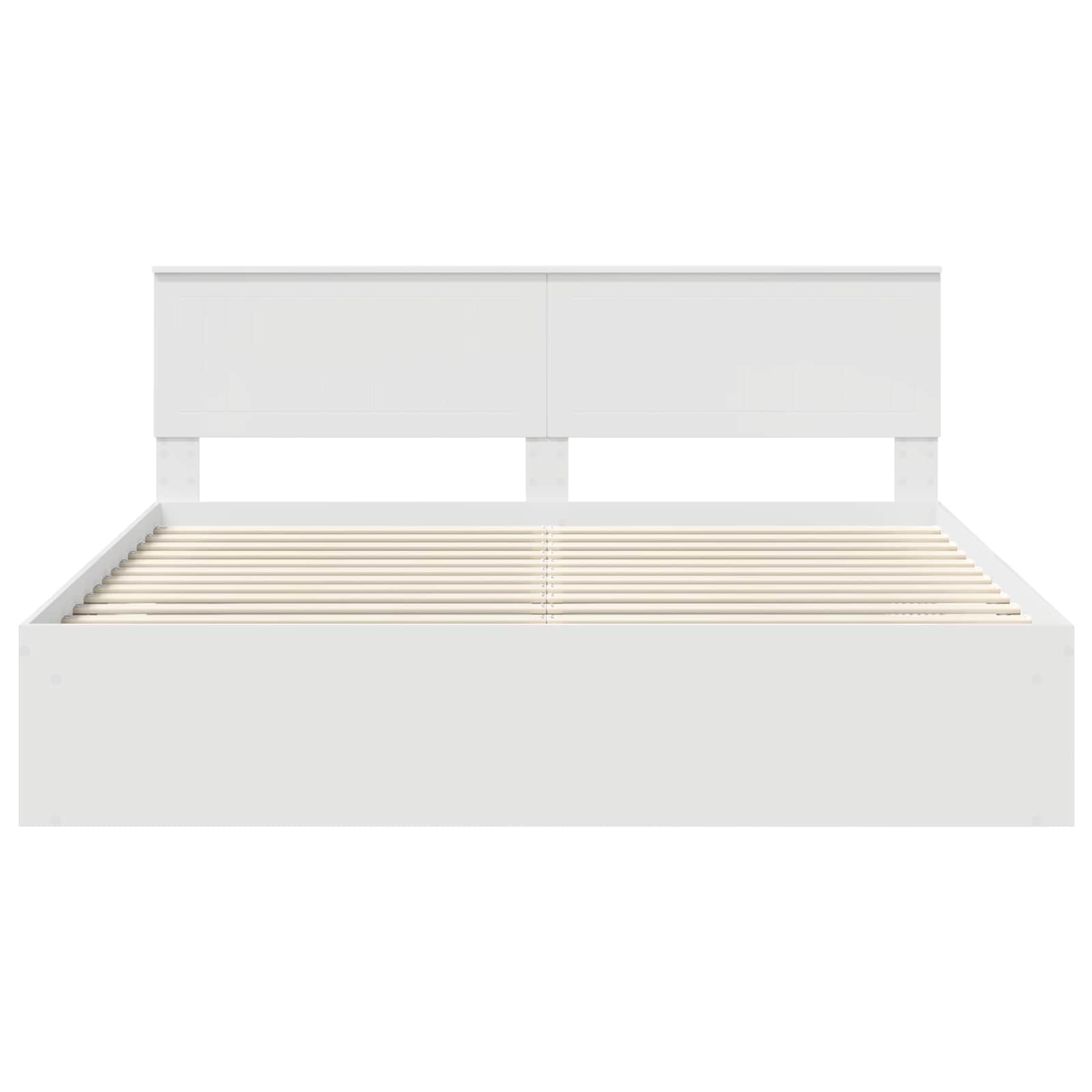 vidaXL Ramka łóżka Z zagłówkiem Biały 180 x 200 cm Lite drewno sosnowe